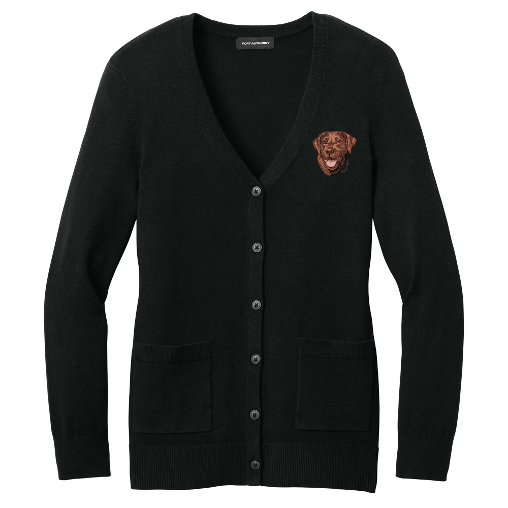 Labrador Retriever Embroidered Button-Up Cardigan Sweater - Image 4