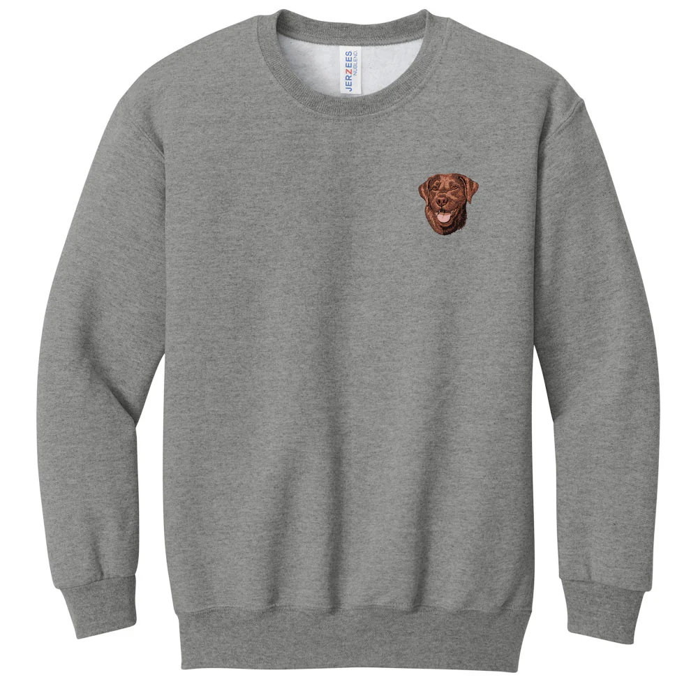 Labrador Retriever Embroidered Youth Crewneck Sweatshirt - Image 2