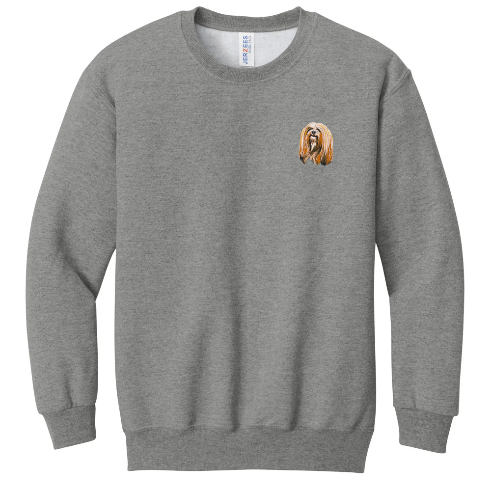 Lhasa Apso Embroidered Youth Crewneck Sweatshirt - Image 2