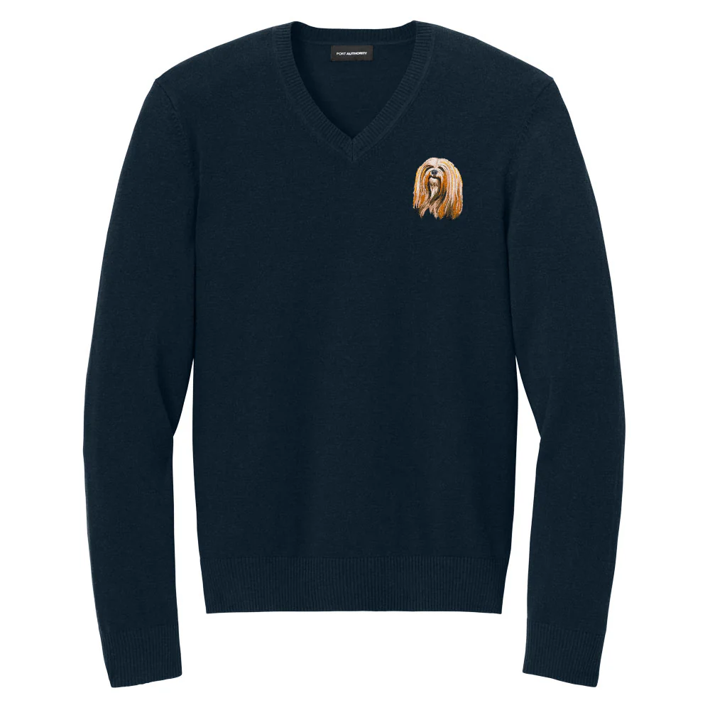 Lhasa Apso Embroidered V-Neck Sweater - Image 2