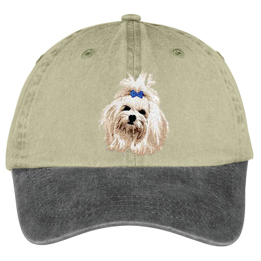 Maltese  Embroidered Two Tone Baseball Cap - Image 2