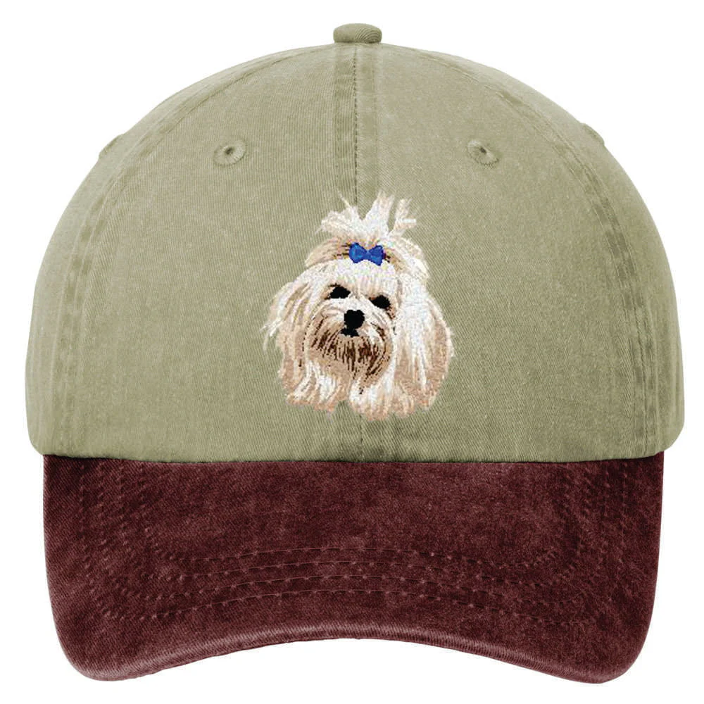 Maltese  Embroidered Two Tone Baseball Cap - Image 3