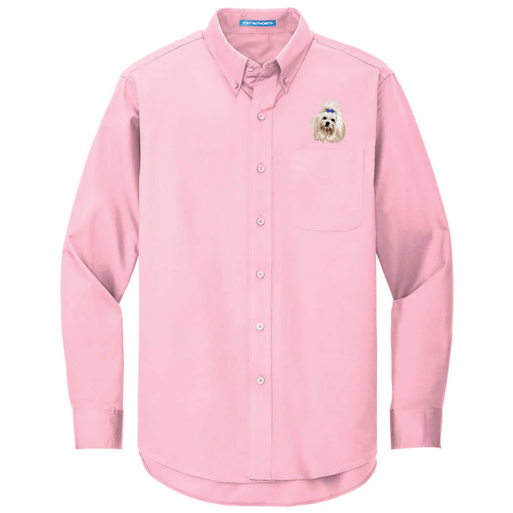 Maltese Embroidered Long Sleeve Button Up Shirt - Image 8