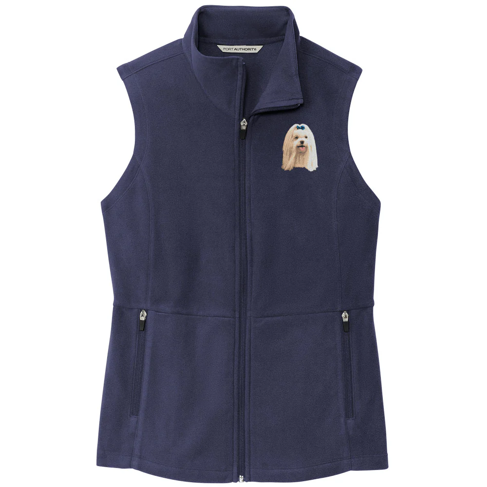 Maltese Embroidered Women's Fleece Vest