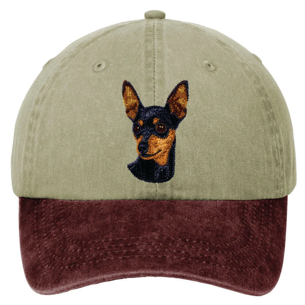Miniature Pinscher  Embroidered Two Tone Baseball Cap - Image 2