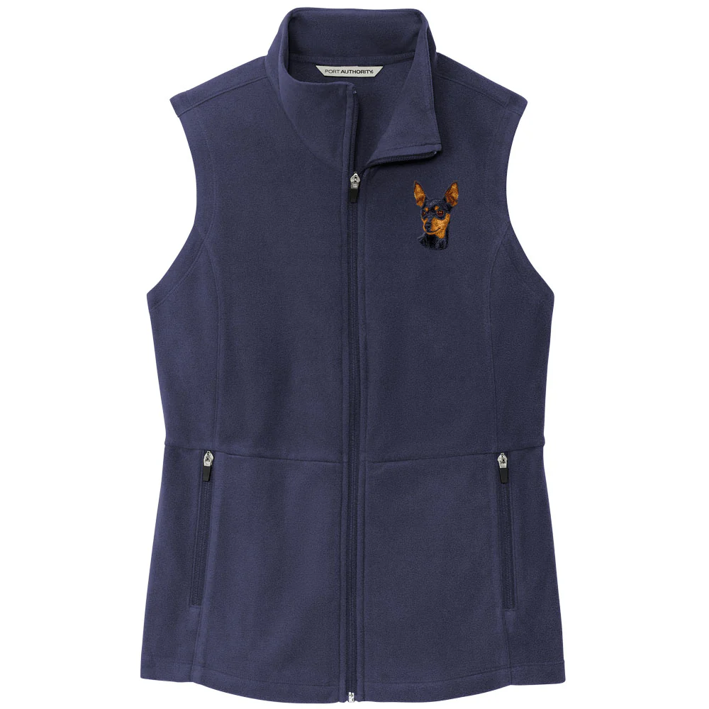 Miniature Pinscher Embroidered Women's Fleece Vest