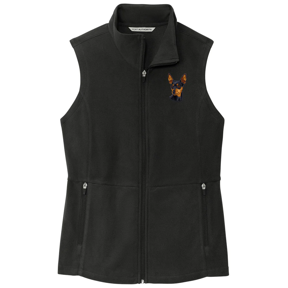 Miniature Pinscher Embroidered Women's Fleece Vest - Image 3