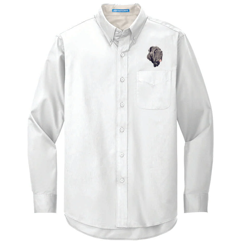 Neapolitan Mastiff Embroidered Long Sleeve Button Up Shirt - Image 2