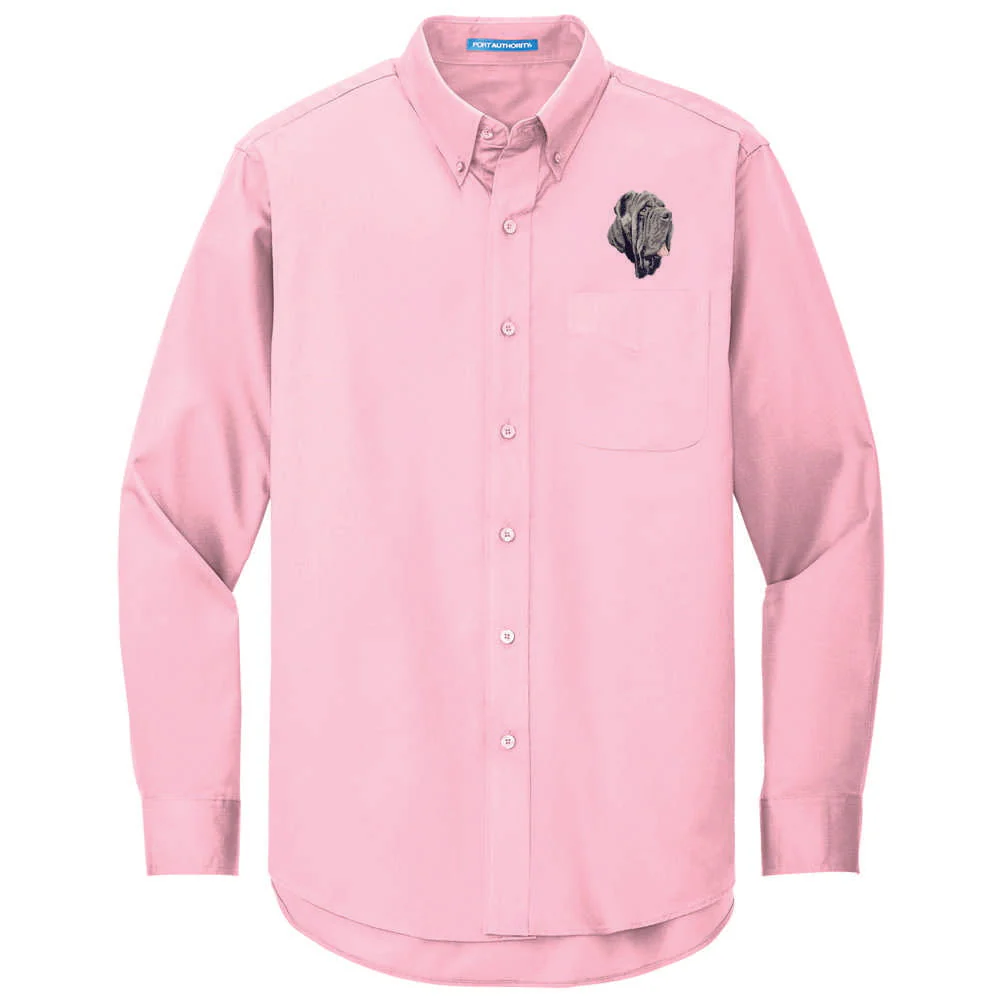 Neapolitan Mastiff Embroidered Long Sleeve Button Up Shirt - Image 4