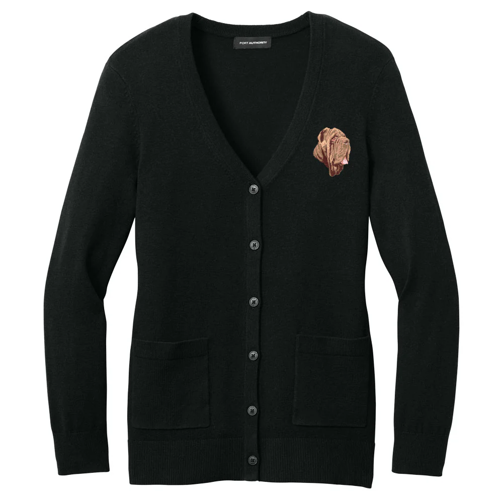 Neapolitan Mastiff Embroidered Button-Up Cardigan Sweater - Image 4