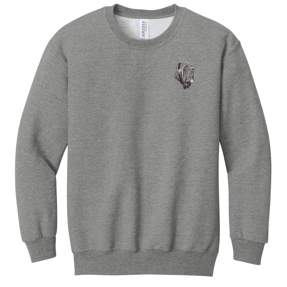 Neapolitan Mastiff Embroidered Youth Crewneck Sweatshirt