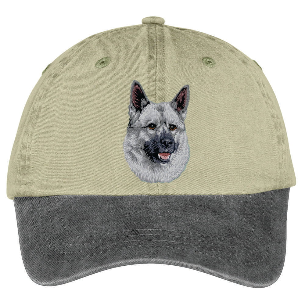 Norwegian Elkhound Embroidered Two Tone Baseball Cap