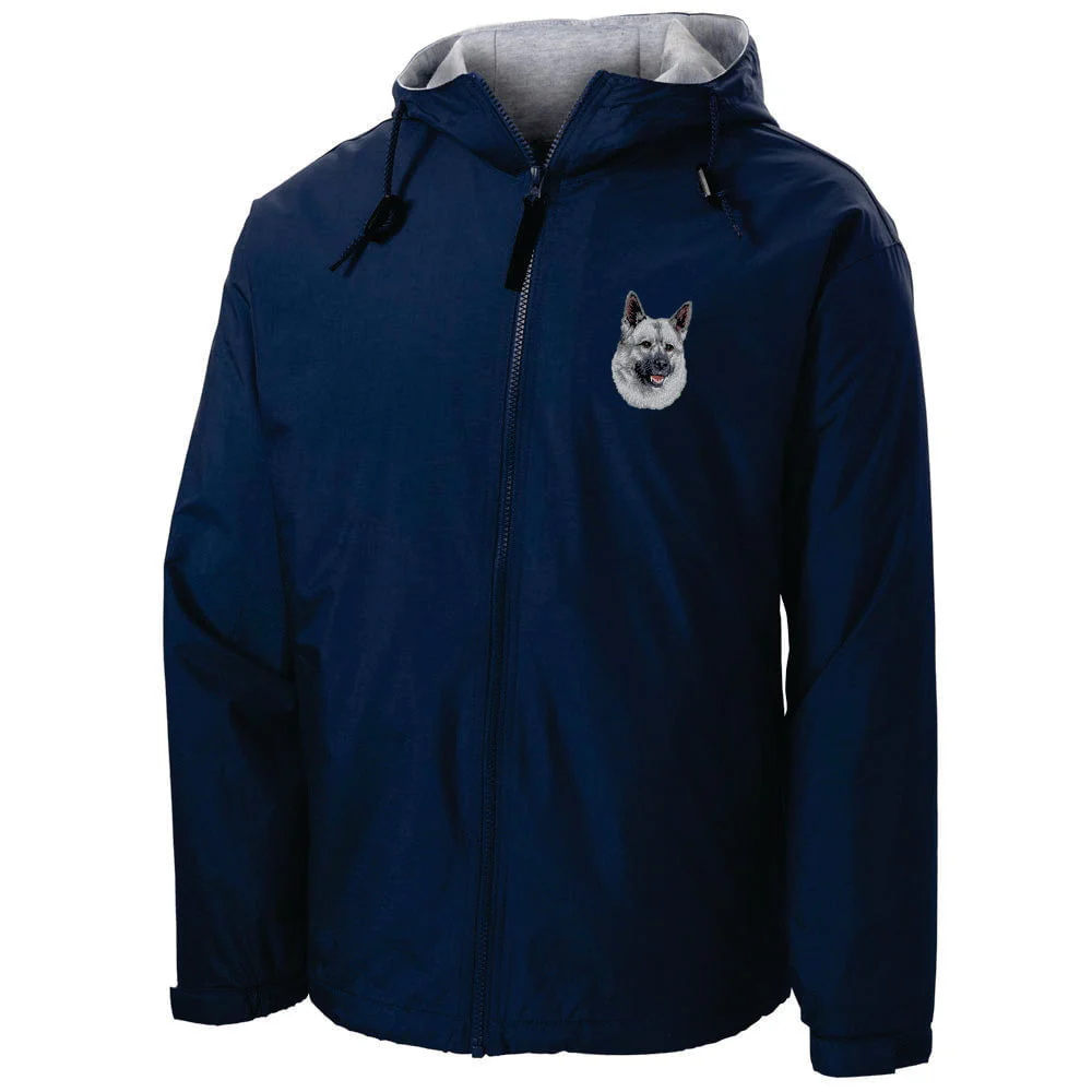 Norwegian Elkhound Embroidered Hooded Jacket