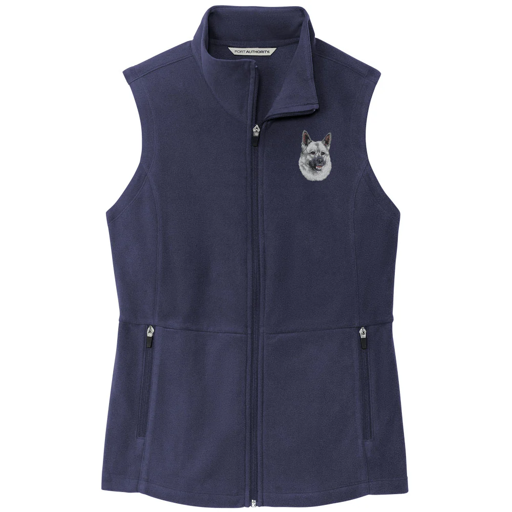 Norwegian Elkhound Embroidered Women's Fleece Vest