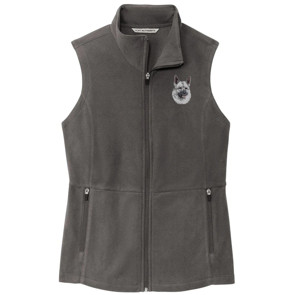 Norwegian Elkhound Embroidered Women's Fleece Vest - Image 2