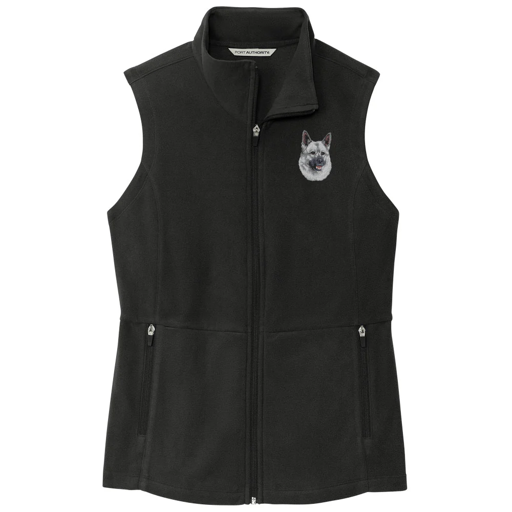 Norwegian Elkhound Embroidered Women's Fleece Vest - Image 3