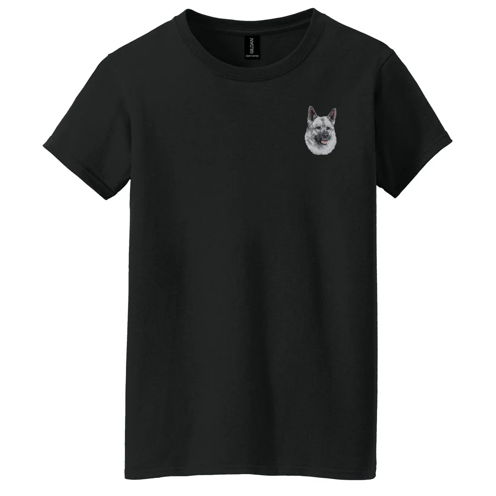 Norwegian Elkhound Embroidered Women's T-Shirt - Image 3