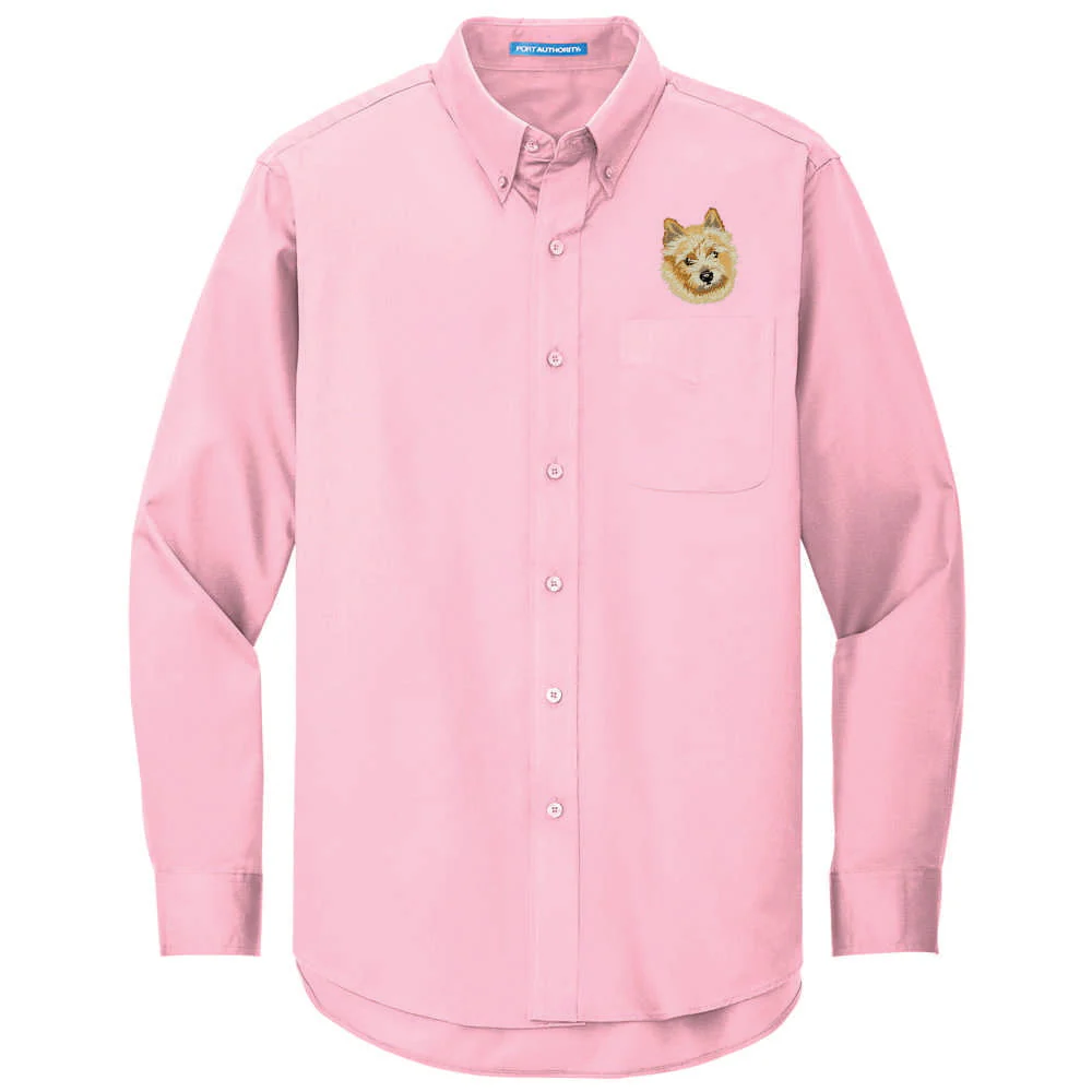 Norwich Terrier Embroidered Long Sleeve Button Up Shirt - Image 4