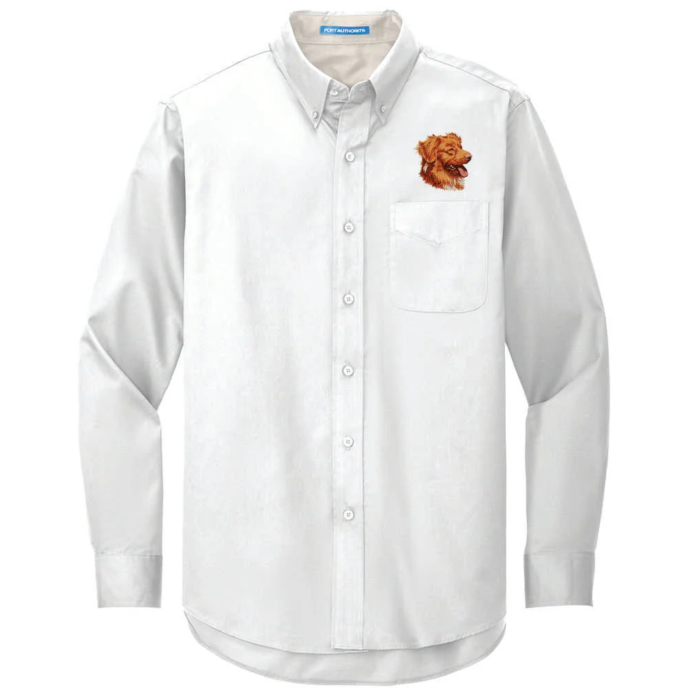 Nova Scotia Duck Tolling Retriever Embroidered Long Sleeve Button Up Shirt - Image 2