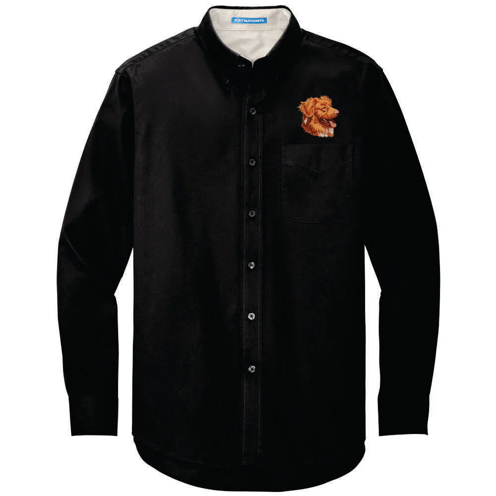 Nova Scotia Duck Tolling Retriever Embroidered Long Sleeve Button Up Shirt - Image 3