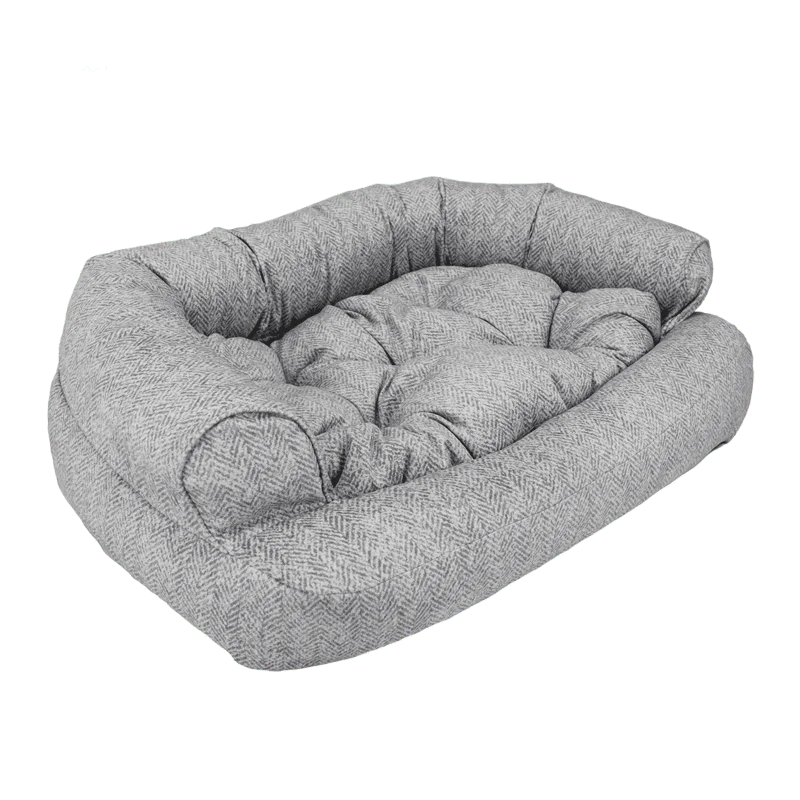 Overstuffed Luxury Dog Sofa in Show Dog Fabric - Image 2