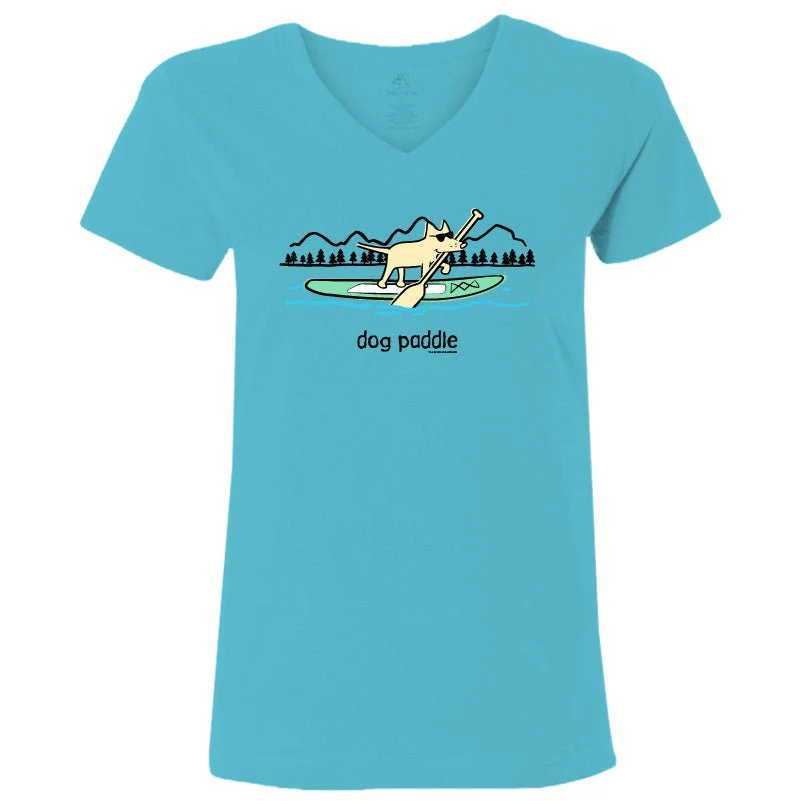 Dog Paddle - Ladies T-Shirt V-Neck