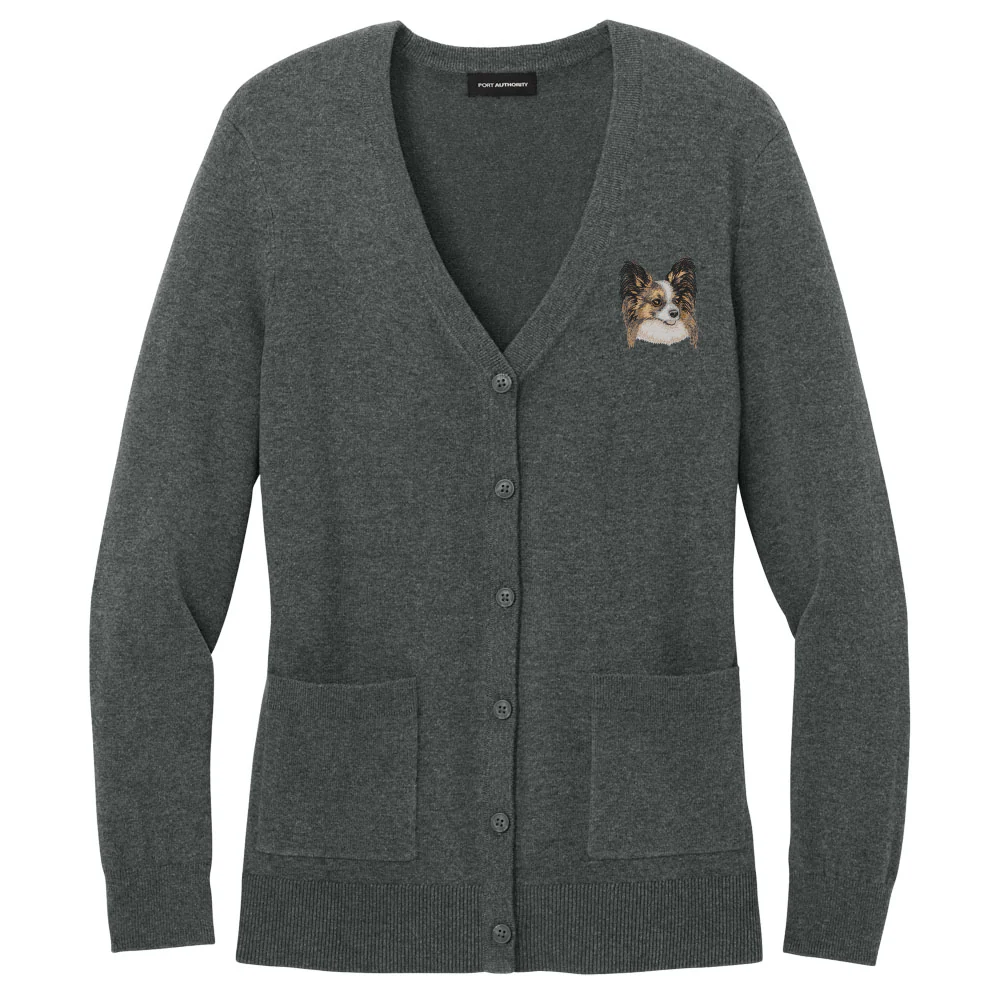 Papillon Embroidered Button-Up Cardigan Sweater - Image 2