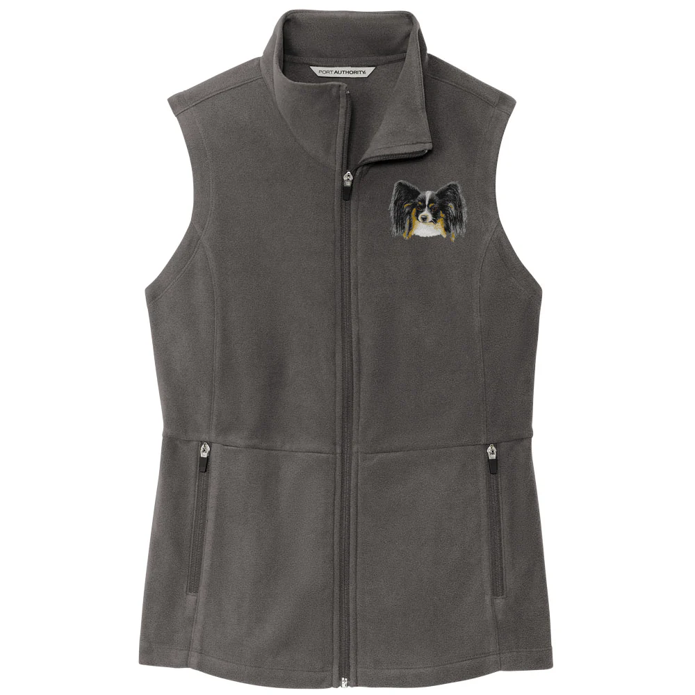 Papillon Embroidered Women's Fleece Vest - Image 3