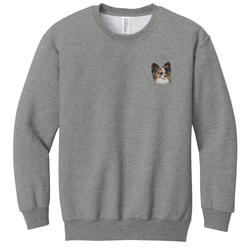 Papillon Embroidered Youth Crewneck Sweatshirt - Image 2