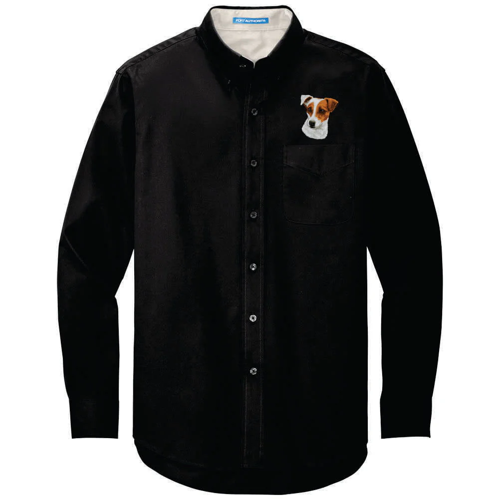 Parson Russell Terrier Embroidered Long Sleeve Button Up Shirt - Image 3