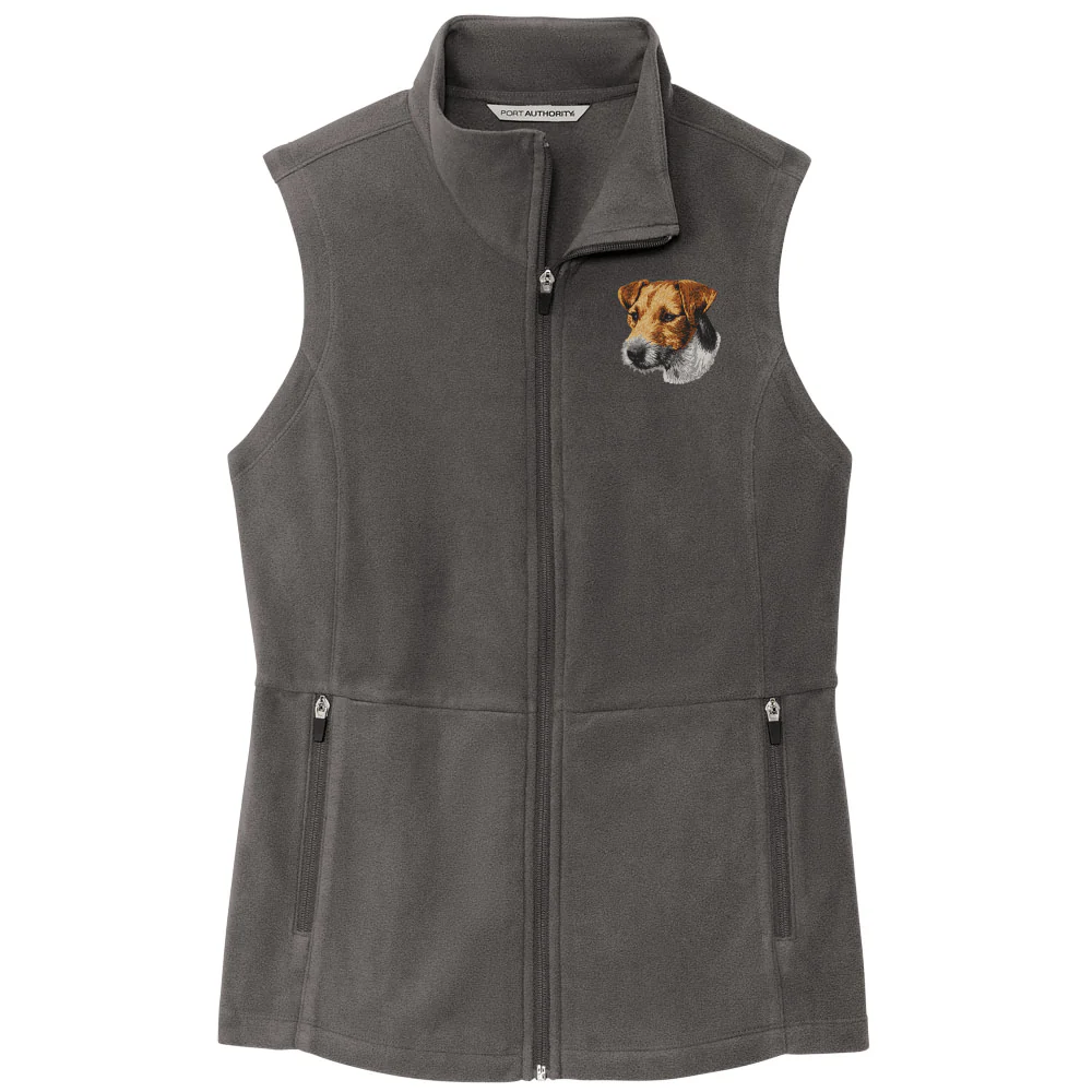 Parson Russell Terrier Embroidered Women's Fleece Vest - Image 2