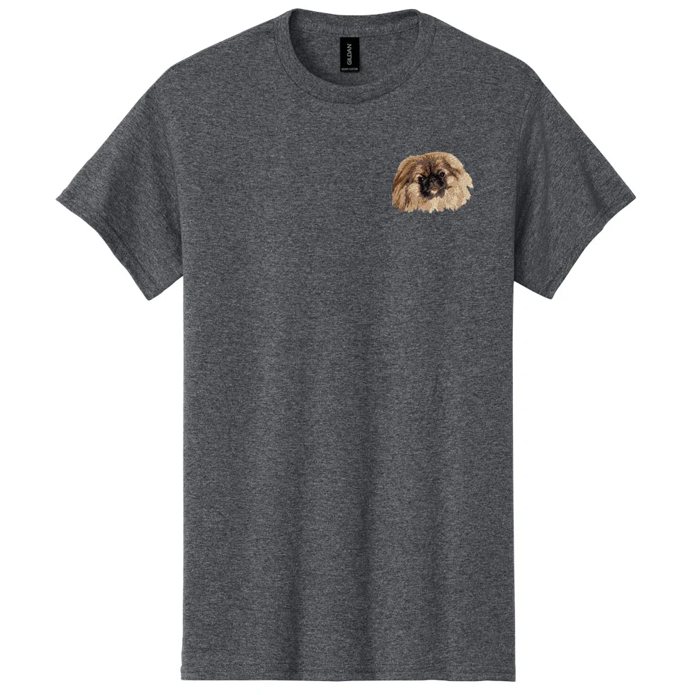 Pekingese Embroidered Men's T-Shirt - Image 2