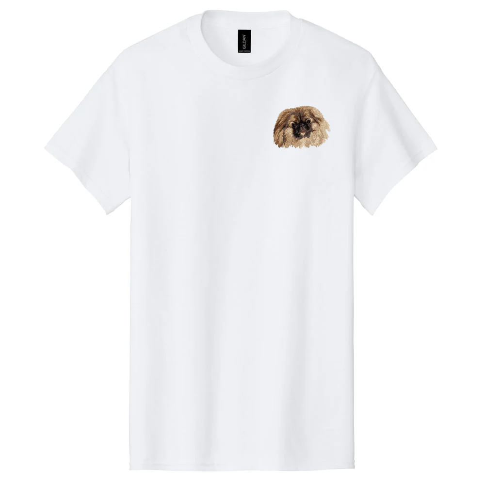 Pekingese Embroidered Men's T-Shirt - Image 3