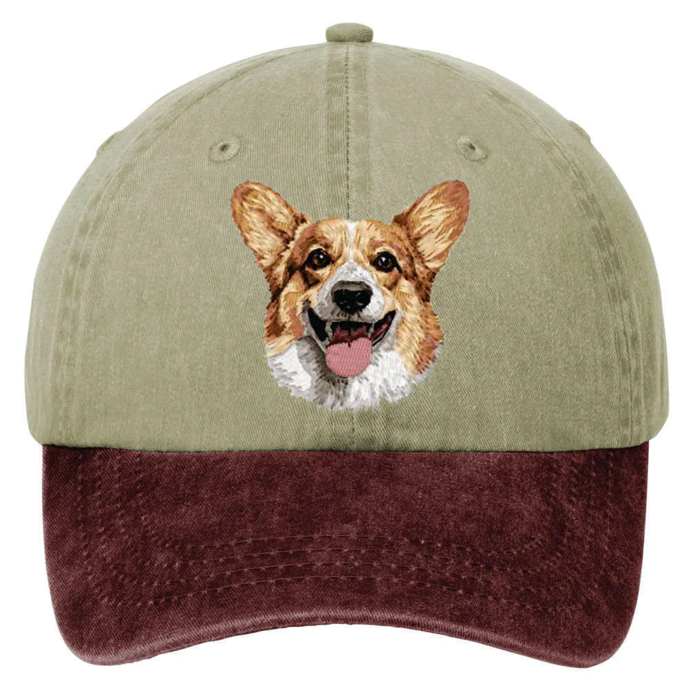 Pembroke Welsh Corgi  Embroidered Two Tone Baseball Cap - Image 2