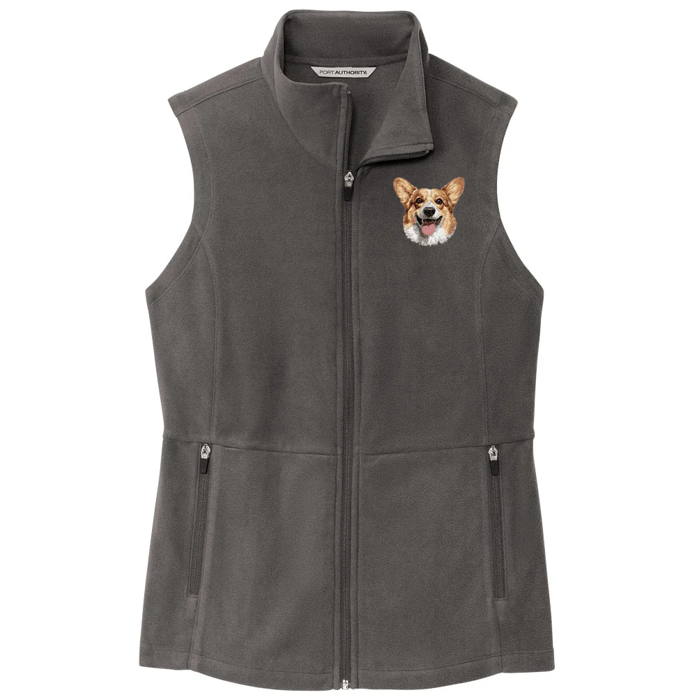 Pembroke Welsh Corgi Embroidered Women's Fleece Vest - Image 2