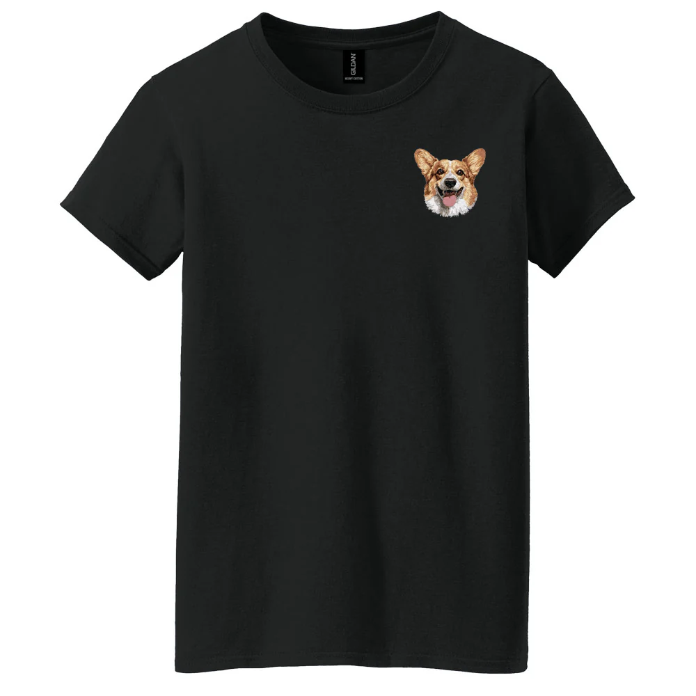 Pembroke Welsh Corgi Embroidered Women's T-Shirt - Image 3