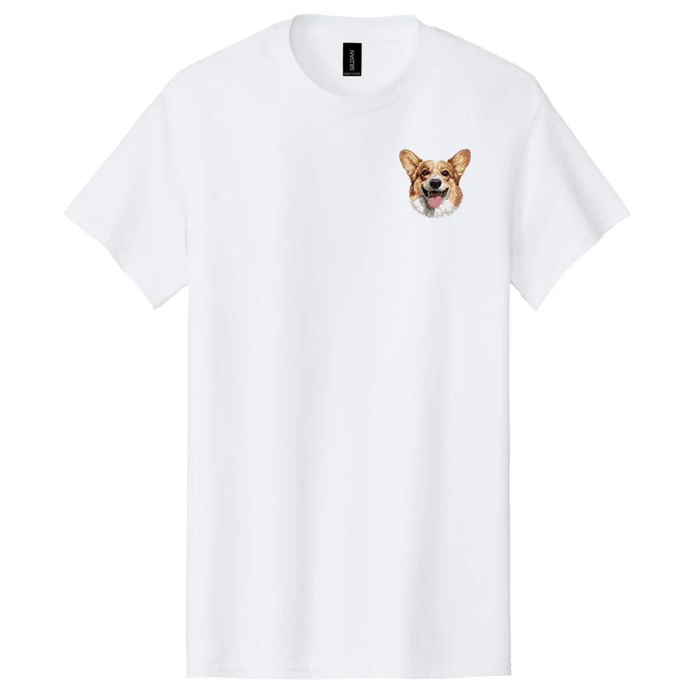 Pembroke Welsh Corgi Embroidered Men's T-Shirt - Image 3