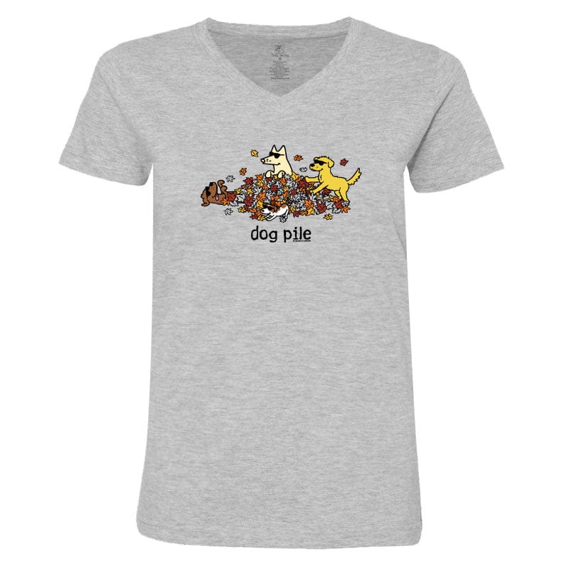 Dog Pile Autumn - Ladies T-Shirt V-Neck - Image 3
