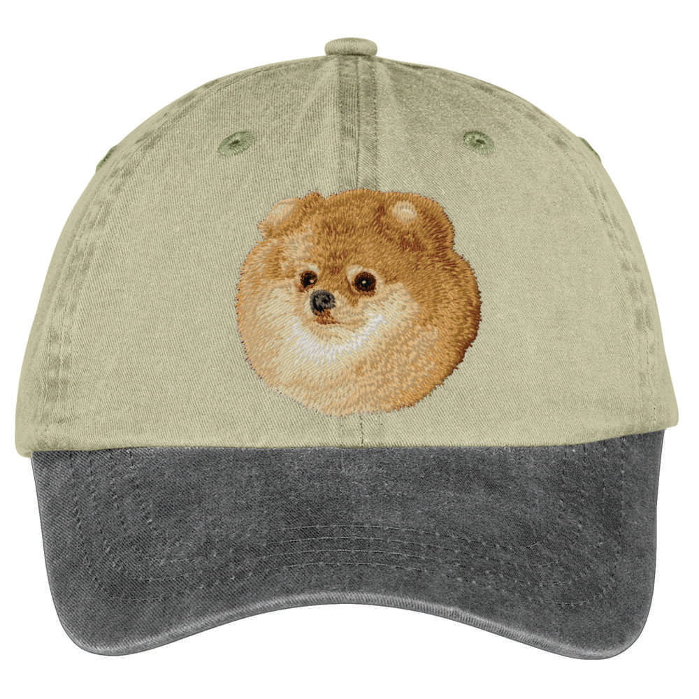 Pomeranian  Embroidered Two Tone Baseball Cap - Image 2