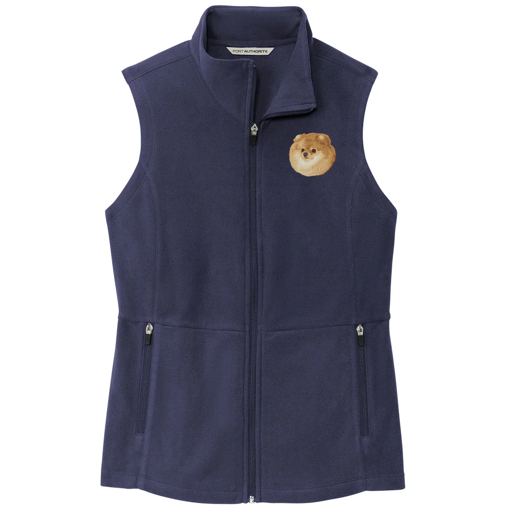 Pomeranian Embroidered Women's Fleece Vest