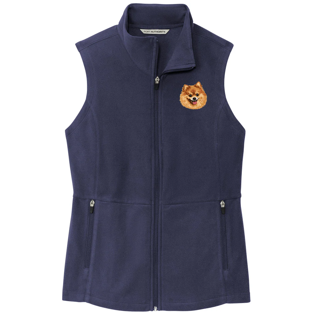 Pomeranian Embroidered Women's Fleece Vest - Image 2