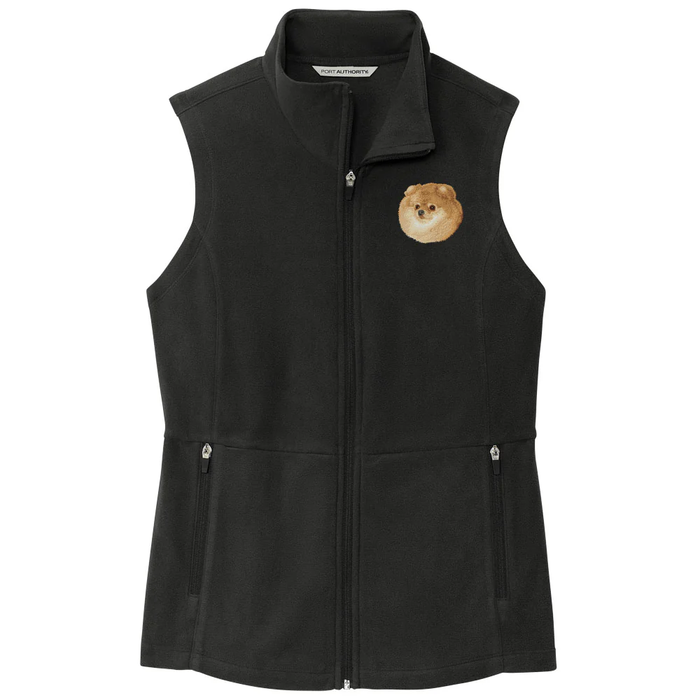 Pomeranian Embroidered Women's Fleece Vest - Image 5