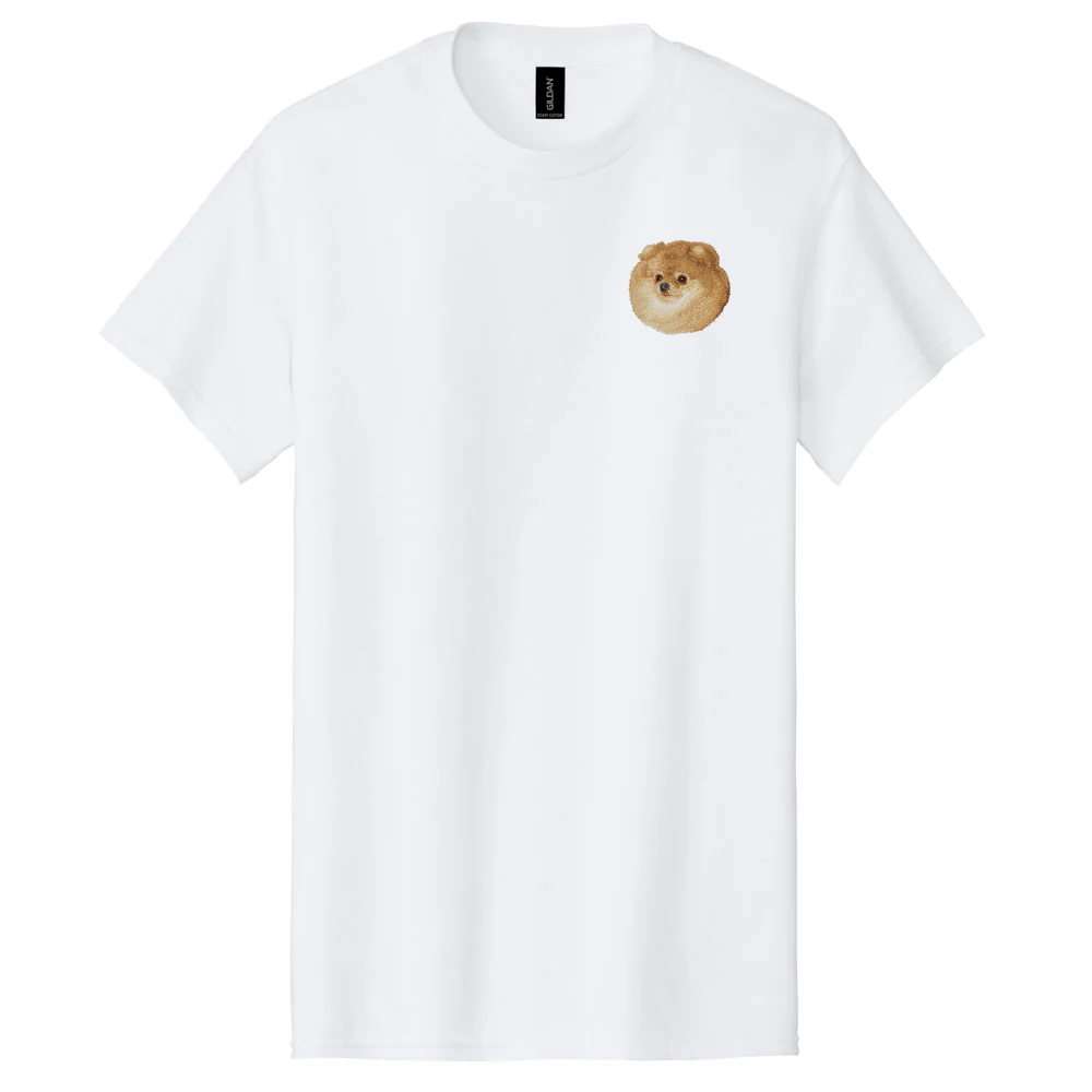 Pomeranian Embroidered Men's T-Shirt - Image 3