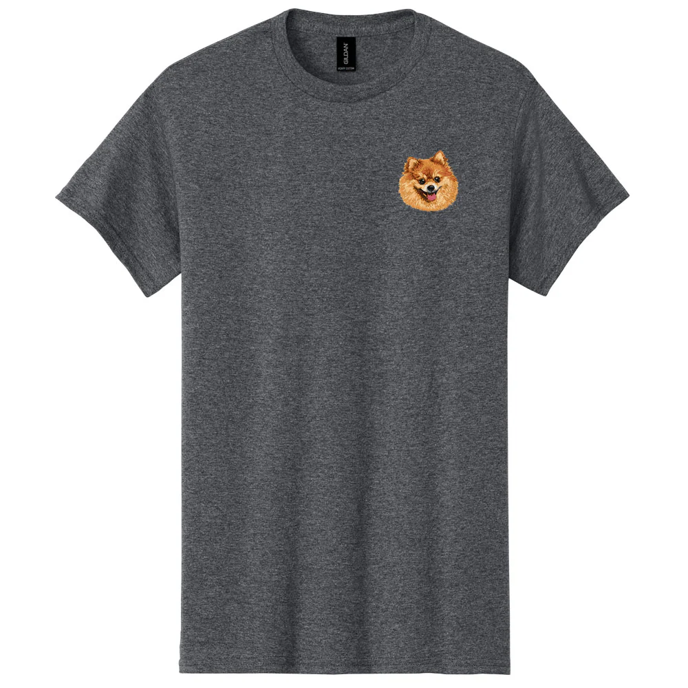 Pomeranian Embroidered Men's T-Shirt - Image 6