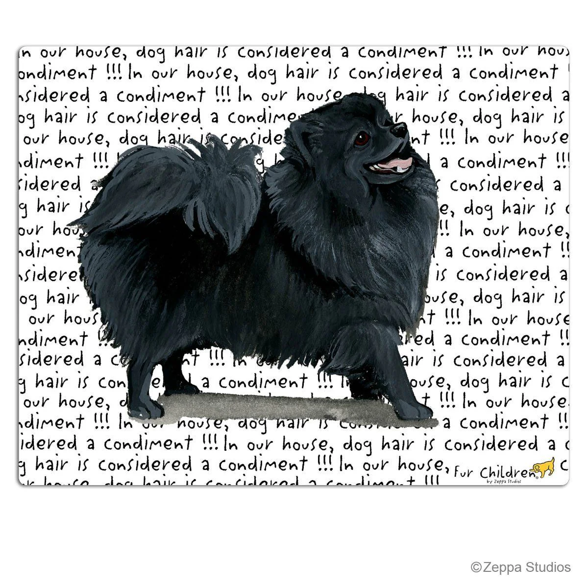 Pomeranian, Black Cutting Board
