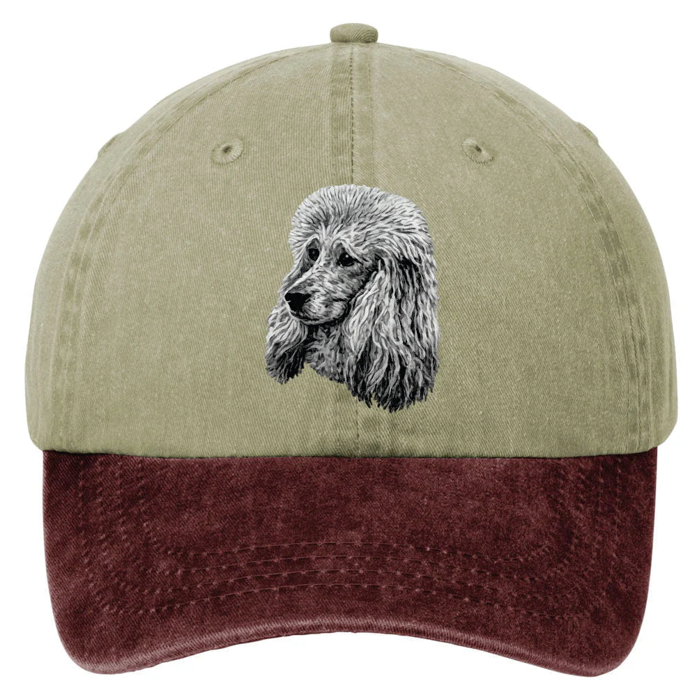 Poodle  Embroidered Two Tone Baseball Cap - Image 4