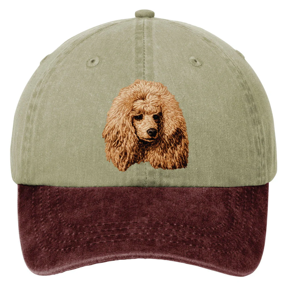 Poodle  Embroidered Two Tone Baseball Cap - Image 6