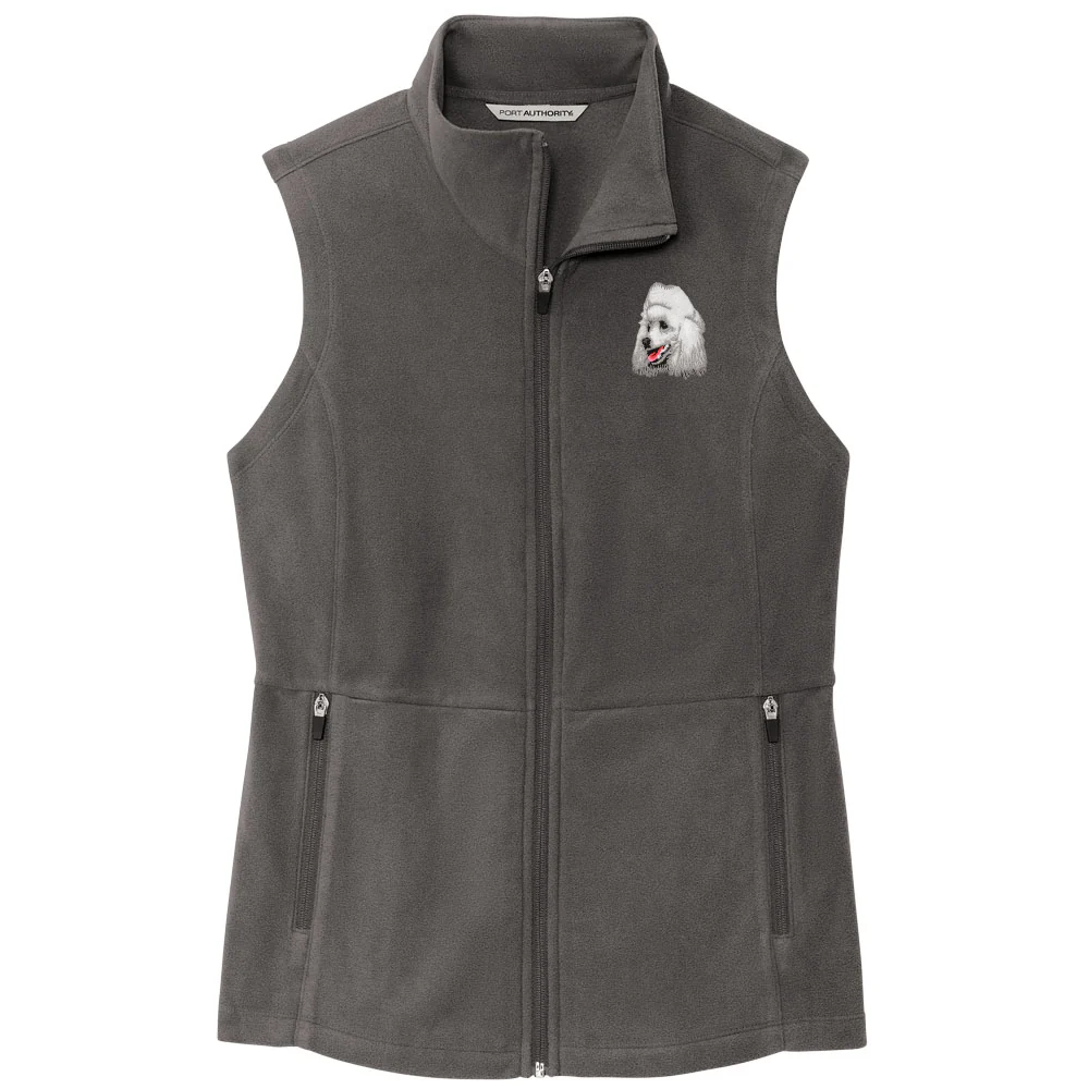Poodle Embroidered Women's Fleece Vest - Image 4