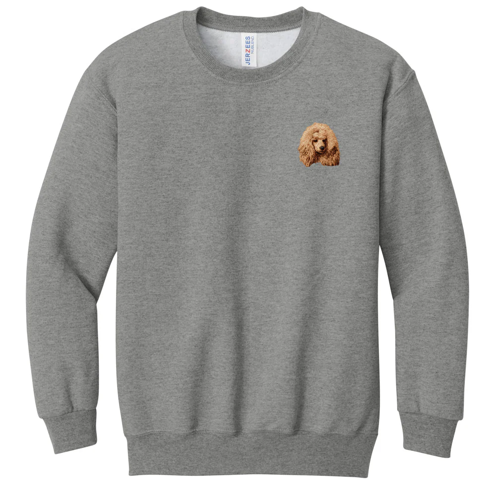 Poodle Embroidered Youth Crewneck Sweatshirt - Image 2