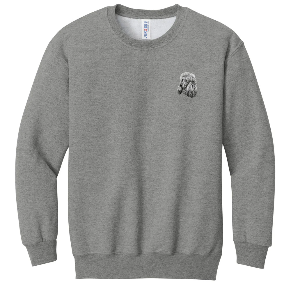 Poodle Embroidered Youth Crewneck Sweatshirt - Image 3